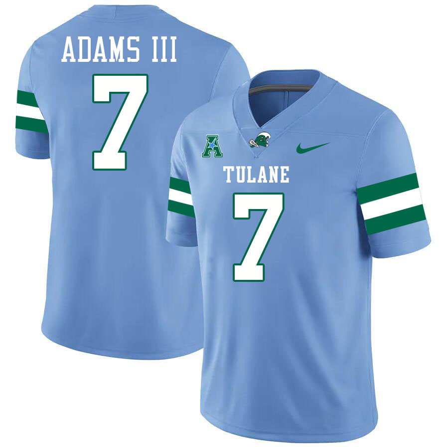 #7 Kevin Adams III Tulane Green Wave Jersey College Football Uniforms,Apparels Stitched-Blue